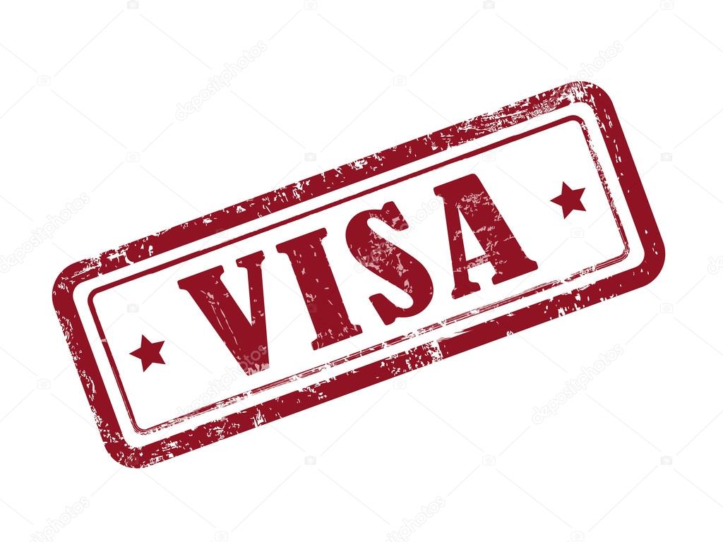 stamp visa in red text on white