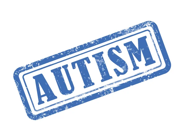 Stamp autism in blue — Stock Vector