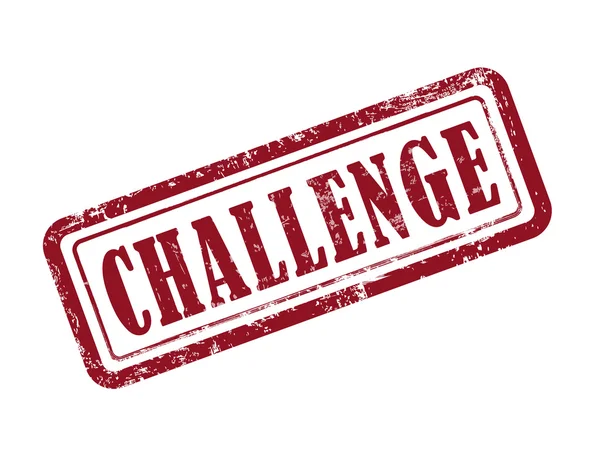Stempel uitdaging in het rood — Stockvector