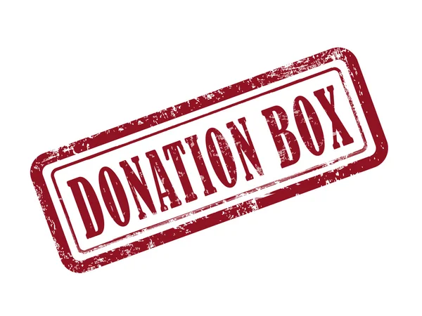 Caixa de doação de selo em vermelho — Vetor de Stock