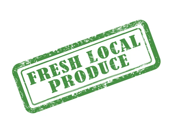 Timbre produits locaux frais en vert — Image vectorielle