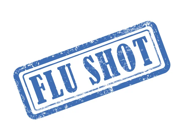 Stamp flu shot in blue — Stock Vector