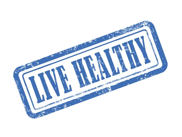 Stamp live healthy in blue — Stock Vector