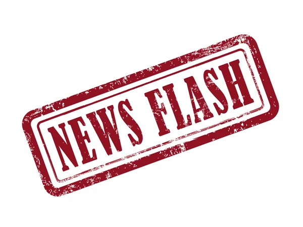 Carimbo notícias flash em vermelho —  Vetores de Stock