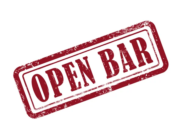 Timbro open bar in rosso — Vettoriale Stock