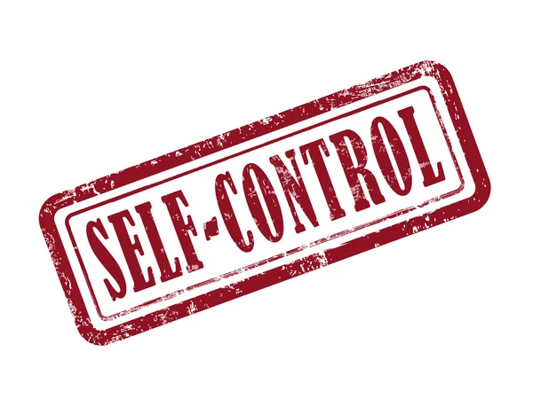 Sello de autocontrol en rojo — Vector de stock