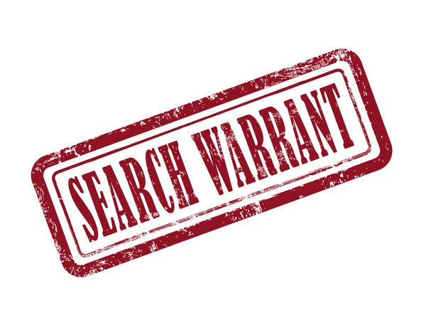 Stamp search warrant in red — Stock Vector