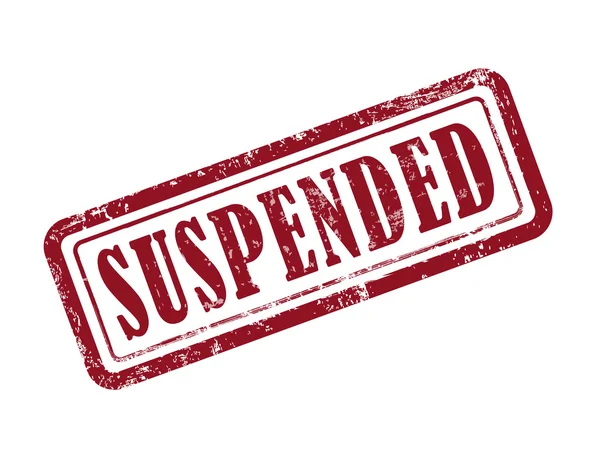 Sello suspendido en rojo — Vector de stock