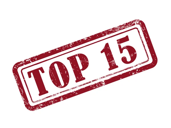 Kırmızı Pul top 15 — Stok Vektör