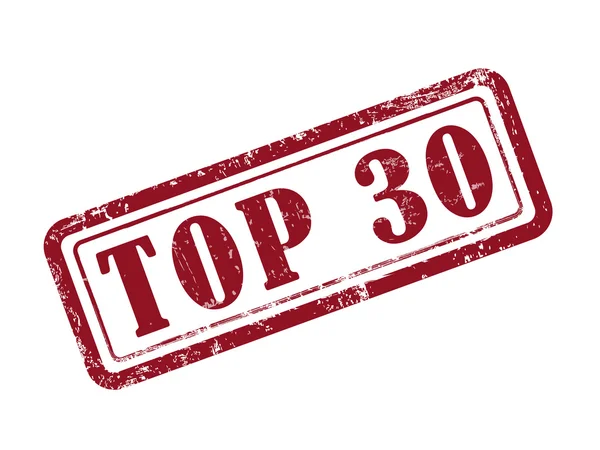 Carimbo top 30 em vermelho —  Vetores de Stock