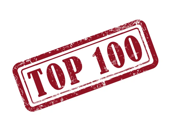 Kırmızı Pul top 100 — Stok Vektör