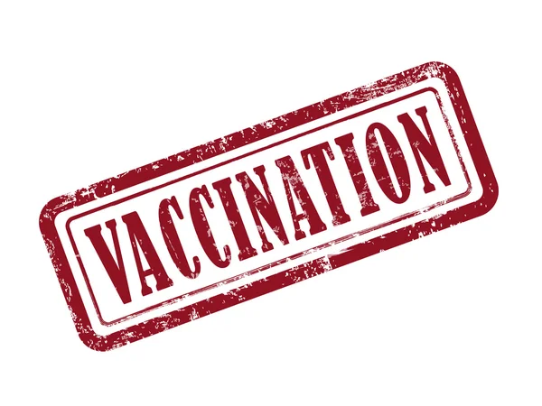 Vaccination par timbre en rouge — Image vectorielle