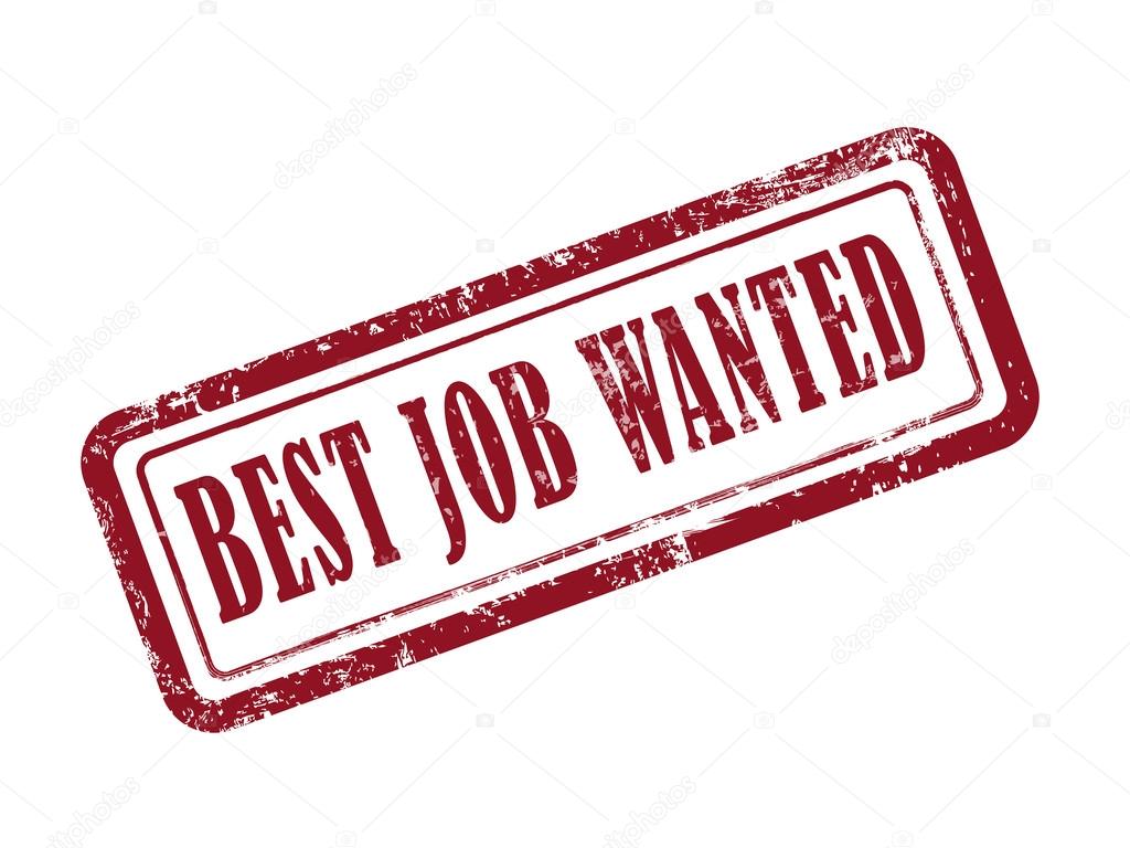 stamp best job wanted in red