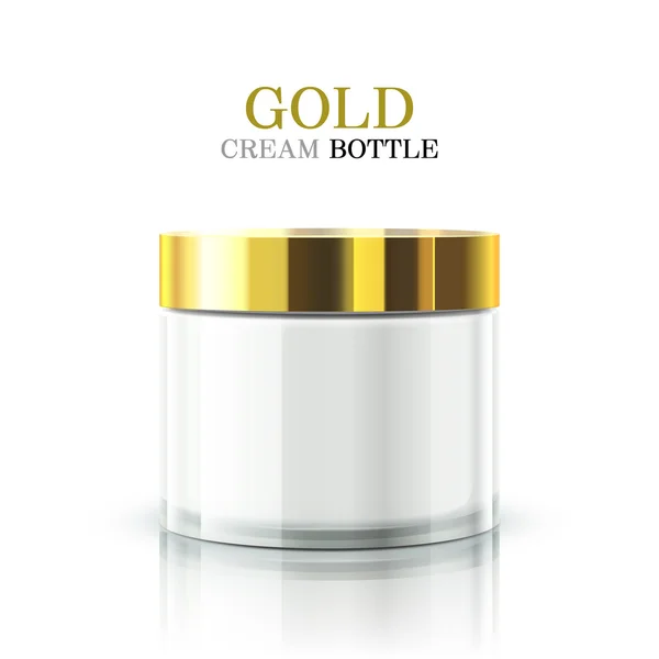 Gold Cremeflasche Paket — Stockvektor