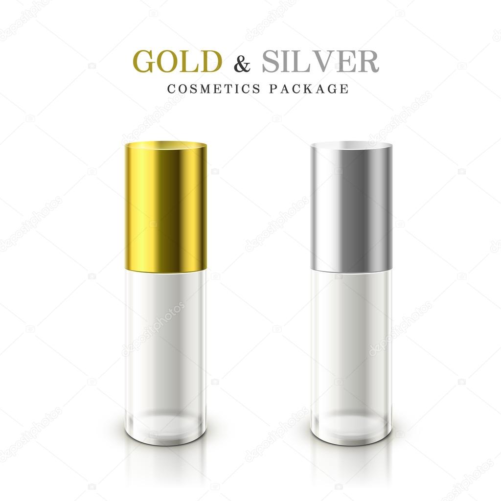 golden and silver cosmetic package