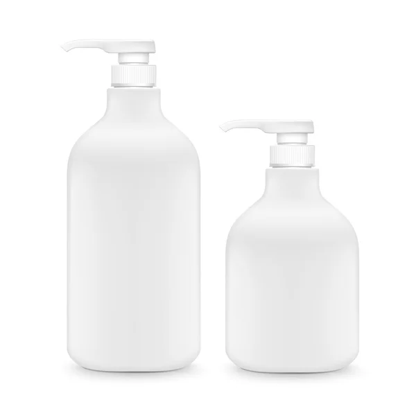 Пустые бутылки для шампуня — стоковый вектор