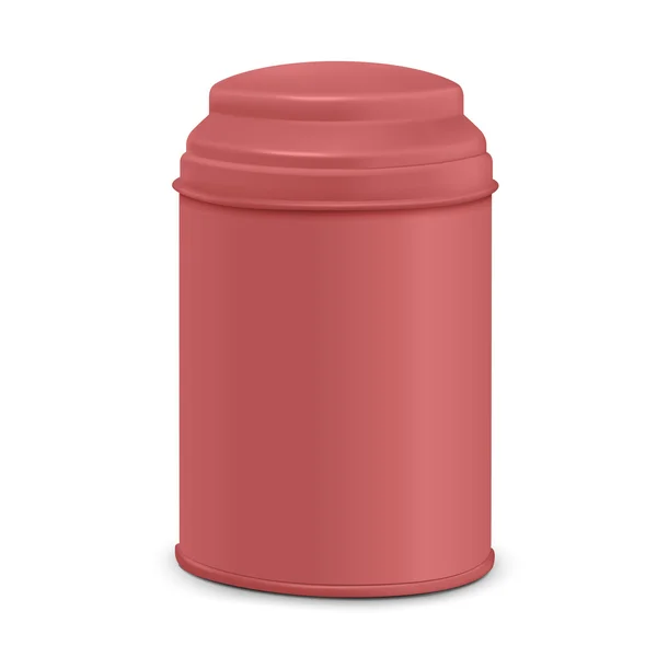 Embalagem redonda vermelha da lata — Vetor de Stock