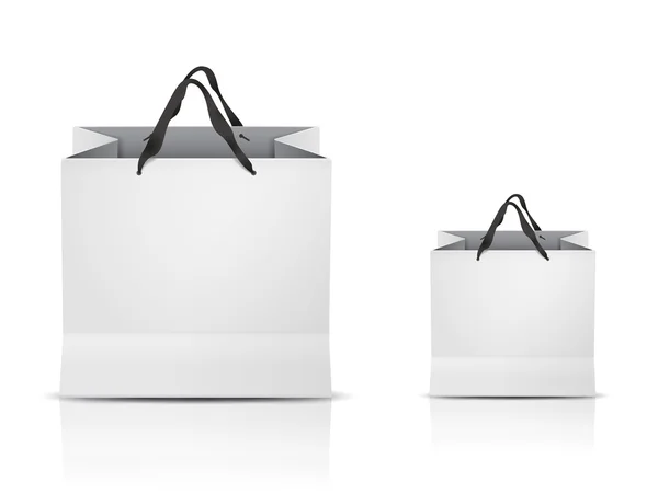 Beyaz alışveriş torbaları seti — Stok Vektör