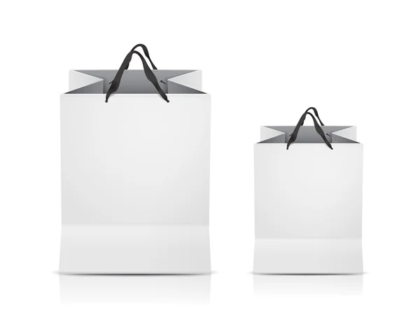 Bolsas de compras blancas conjunto — Vector de stock