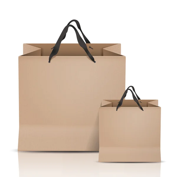 Kraft paper bags set — Stock Vector