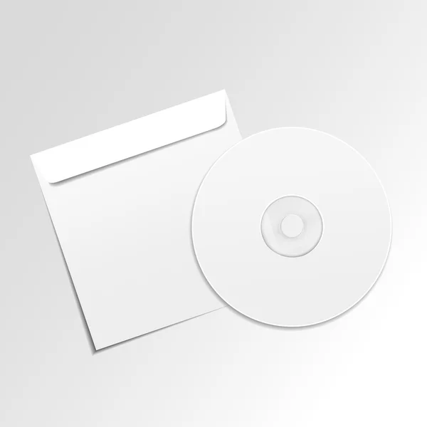 空白の白いコンパクト ディスク カバー — ストックベクタ