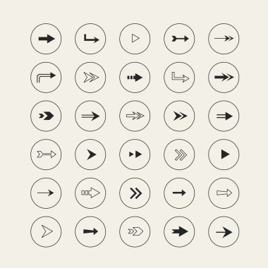 Tasarım zarif ok simgeler kümesi 