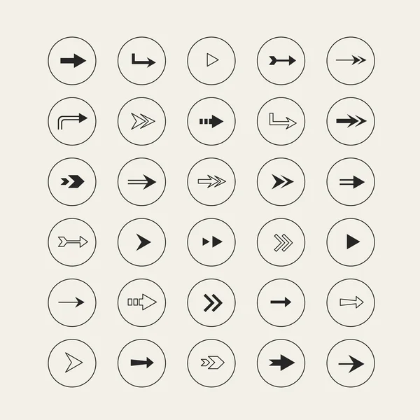 Elegante diseño de iconos de flecha conjunto — Archivo Imágenes Vectoriales
