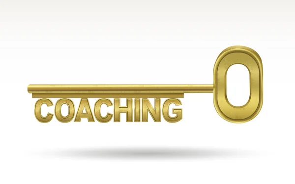 Coaching - Llave dorada — Vector de stock