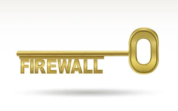 Güvenlik Duvarı - altın anahtar — Stok Vektör