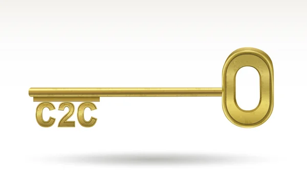 C2C - golden key — Stock Vector