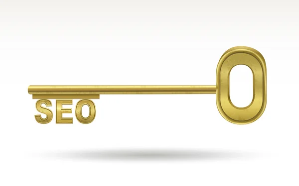 Chave de SEO - dourado — Vetor de Stock