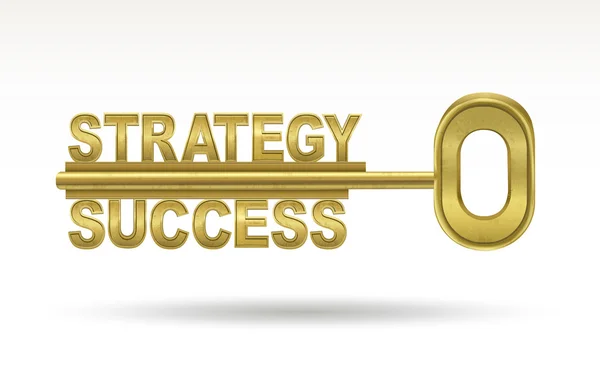Strategy success - golden key — Stock Vector