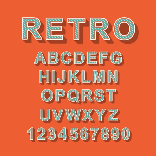 Atractivo conjunto de fuentes retro — Vector de stock