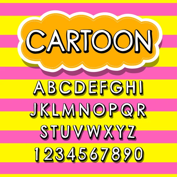 Cartoon stijl aantrekkelijke lettertype ontwerpset — Stockvector