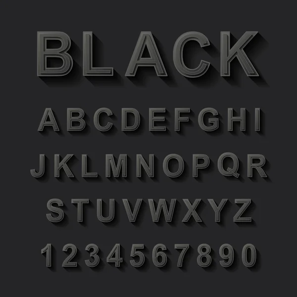 Set desain font hitam - Stok Vektor