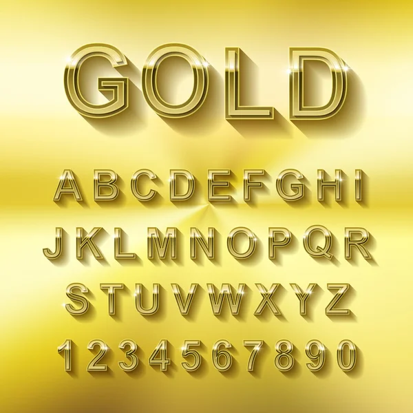 Golden font design set — Stock Vector