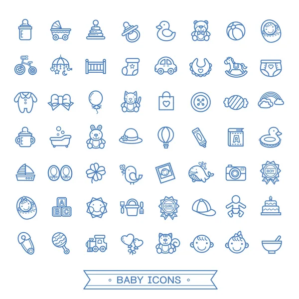 Lovely baby related icons collection — Stock Vector