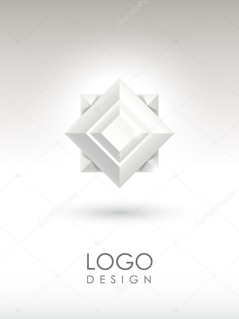 Close up look at creative logo design isolated on grey