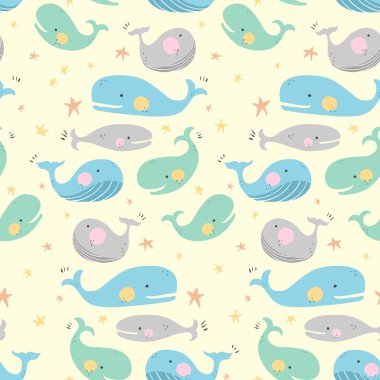 Balina sorunsuz arka plan çok güzel el çekilmiş