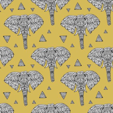 hassas geometrik tarzı fil sorunsuz arka plan 