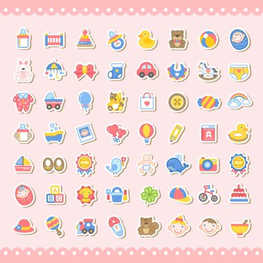 Bebek renkli etiket simgeleri ile ilgili