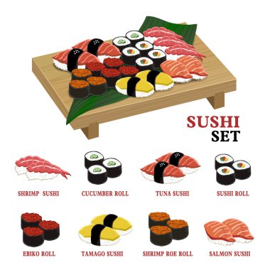 Harika lezzetli sushi set