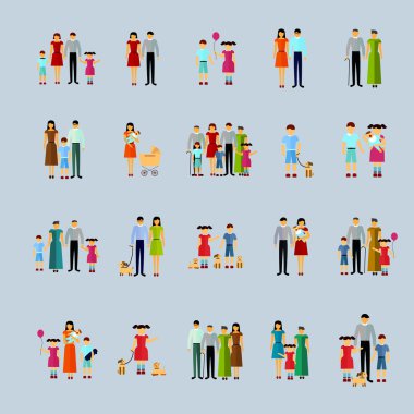 aile kavramı Icons set