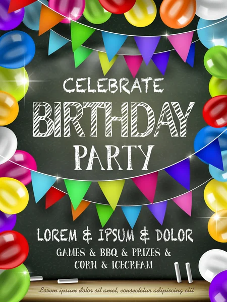 Urodziny atrakcyjny celebracja party plakat — Wektor stockowy