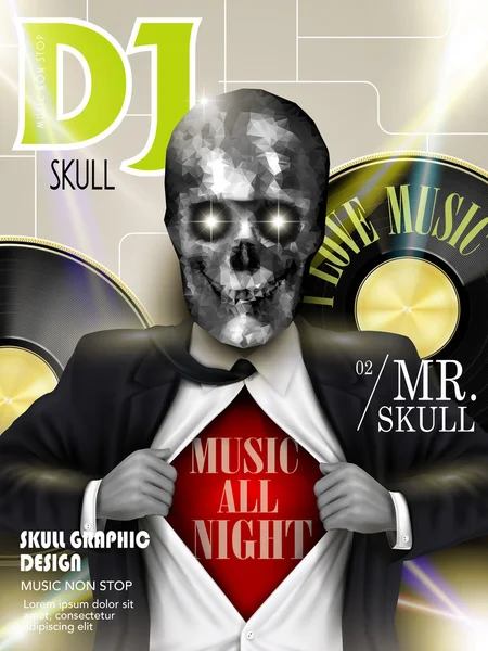 Superbe Crâne de cristal homme d'affaires sur la couverture du magazine — Image vectorielle