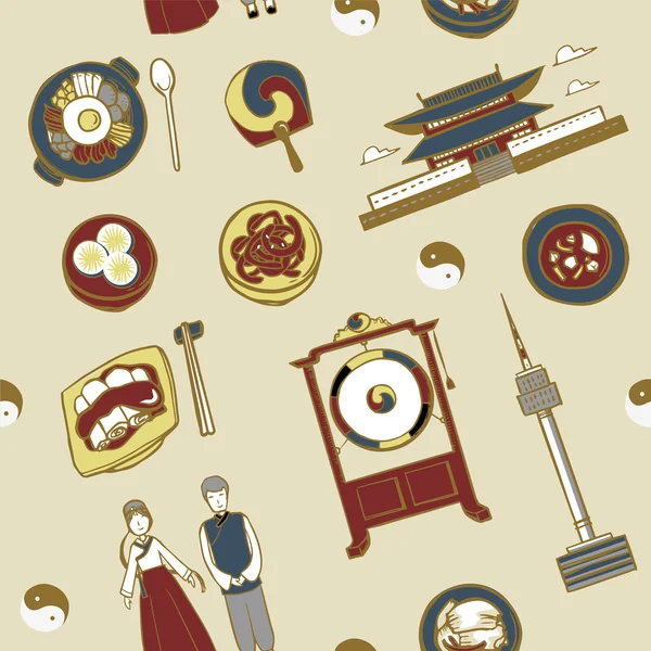 Corea viaje concepto fondo — Vector de stock