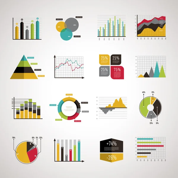 Datos empresariales analizan conjunto de elementos — Archivo Imágenes Vectoriales