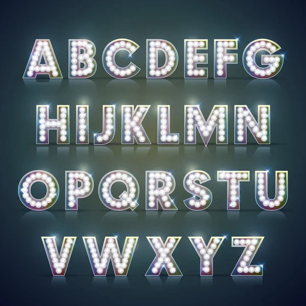 Modern lighting alphabet set — Stock Vector