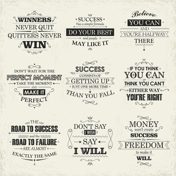 Citas motivacionales e inspiradoras conjunto — Vector de stock