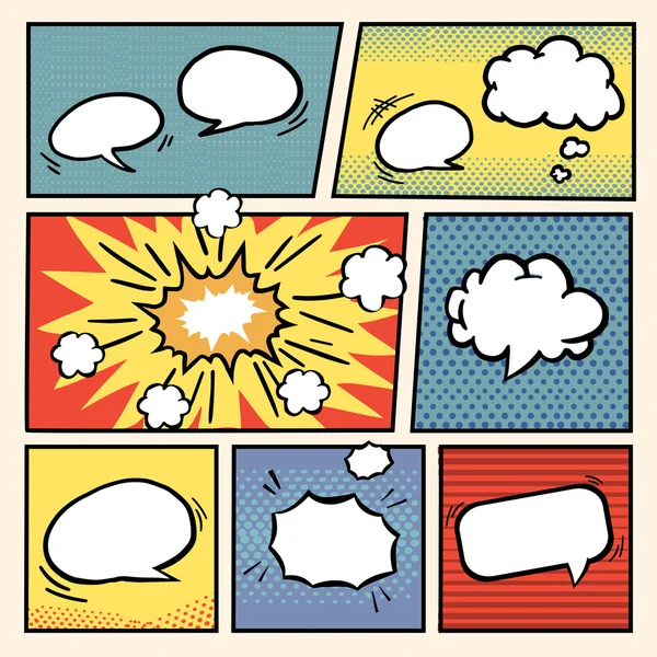 Comic book style speech bubbles set — Stock Vector